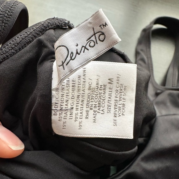 Peixoto Black Colorful MidBody Cut Out V Neck One Piece Swimsuit size Medium EUC - Picture 7 of 7